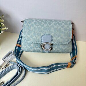 COACH light blue denim shoulder bag crossbody bag
